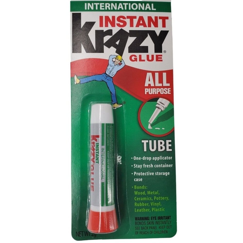 6 pack KRAZY Glue International All purpose Tube Professional Instant Bonding